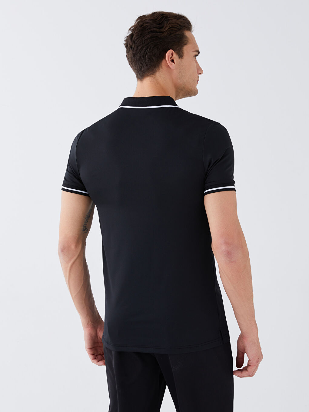 Polo Neck Short Sleeve Men's Sports T-Shirt-4