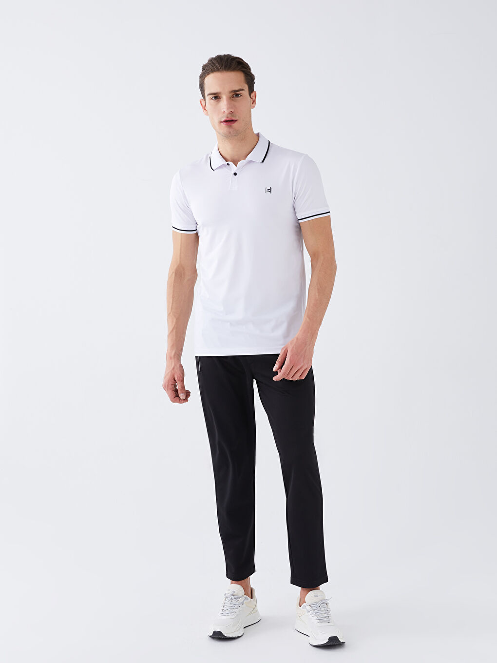 Polo Neck Short Sleeve Men's Sports T-Shirt-2