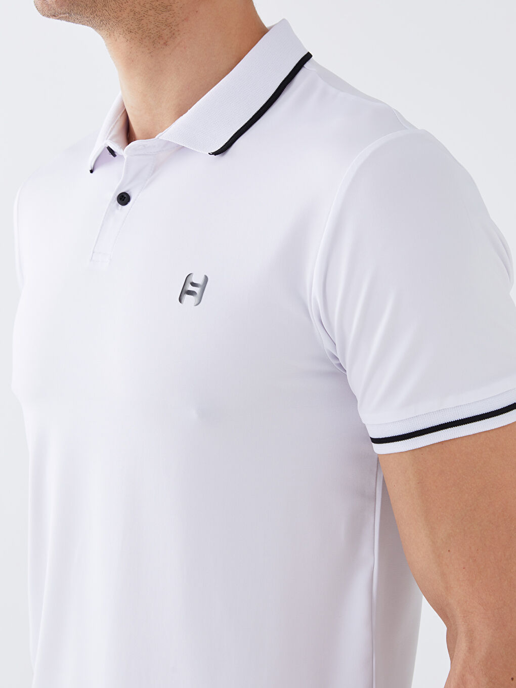 Polo Neck Short Sleeve Men's Sports T-Shirt-3