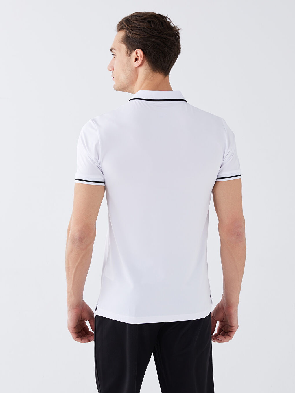 Polo Neck Short Sleeve Men's Sports T-Shirt-4