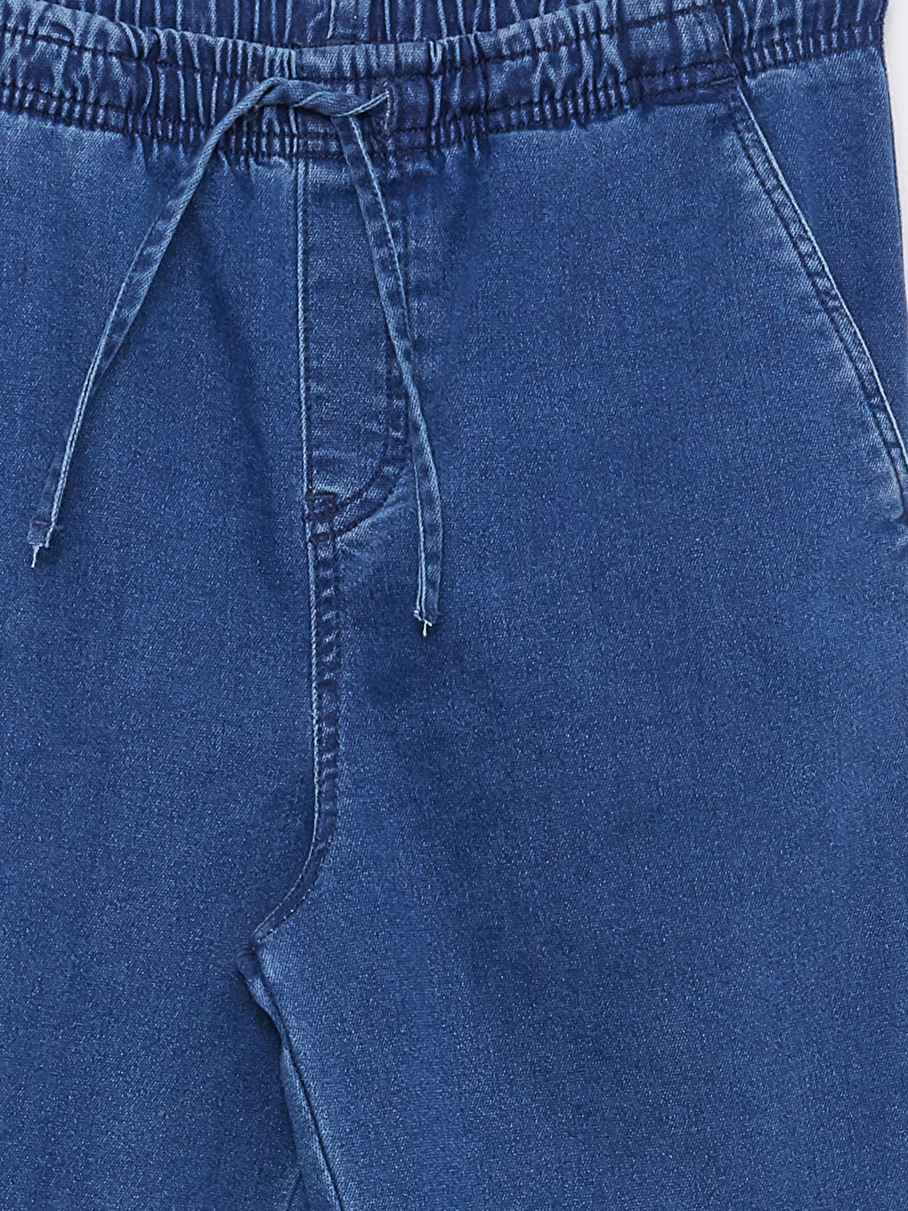 İndigo Yüksek Bel Jogger Kadın Jean Pantolon-7