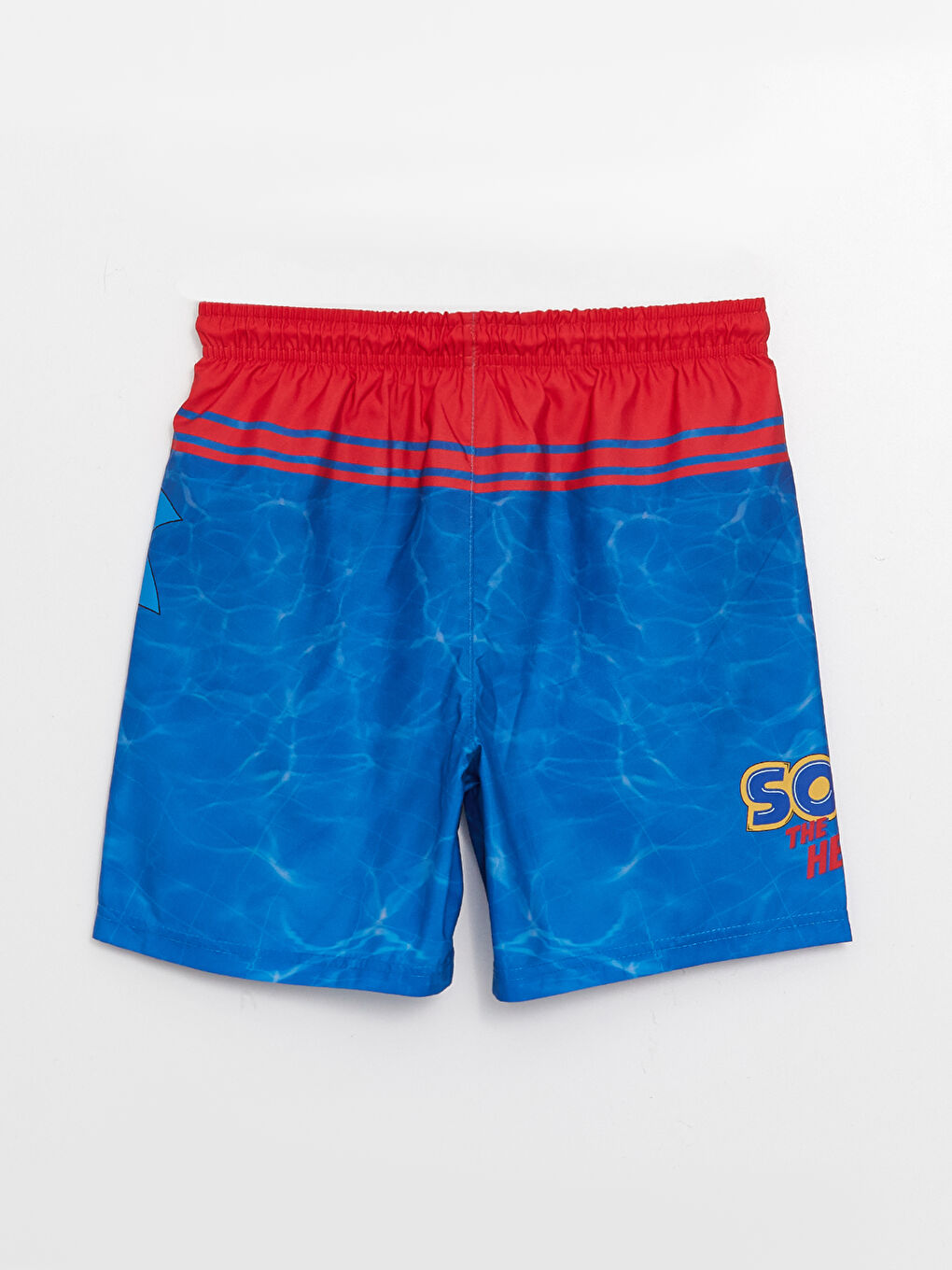 Ұлдарға арналған sonic принтті тез кебетін ультракүлгін сәулелерден қорғайтын жүзуге арналған шорты-1