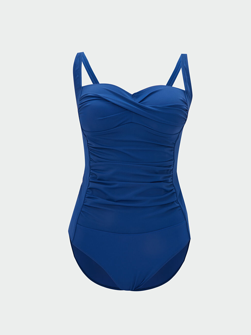 Mavi Kadın İnce Askılı Düz Mayo