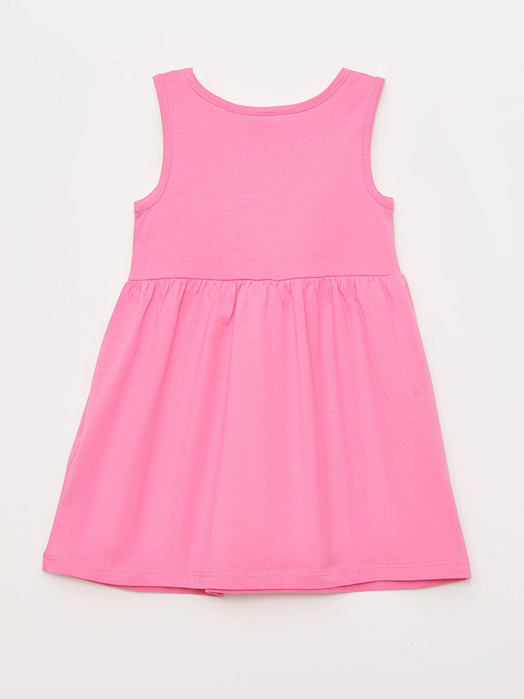Pembe Bisiklet Yaka Baskılı Kız Bebek Elbise-1