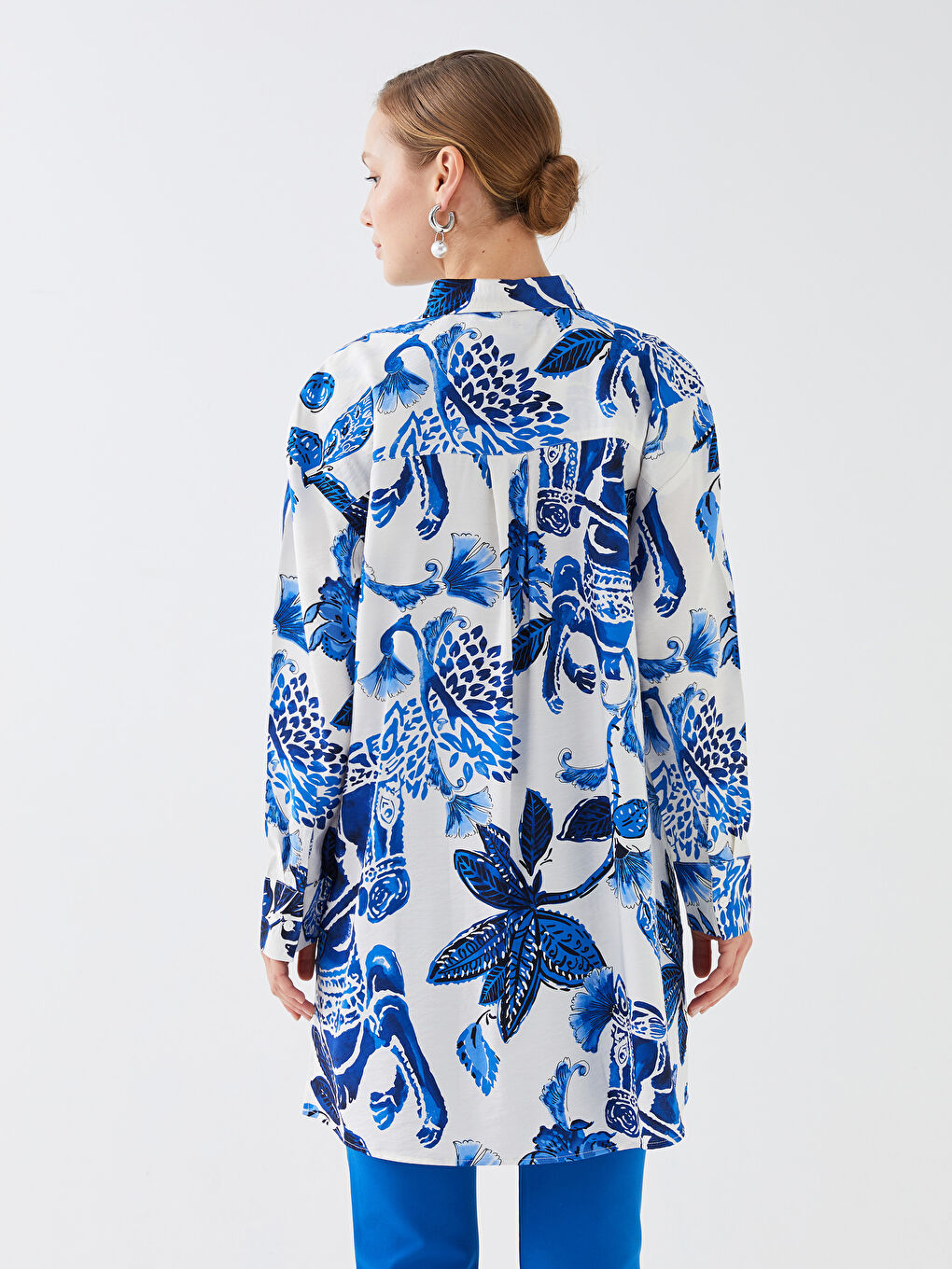 Floral Oversize Women's Shirt Tunic-4