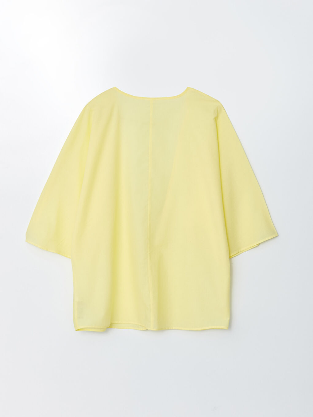 Shawl Collar Plain Poplin Women's Kimono -S3AS74Z8-KTM