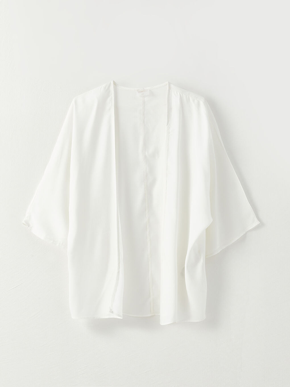 كيمونو سادة فيسكوز بياقة شال للسيدات-4