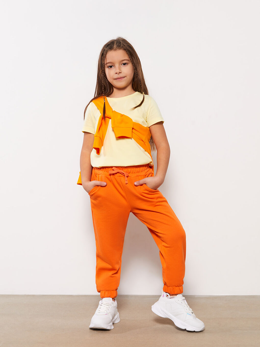 Elastic Waist Basic Girls' Jogger Sweatpants