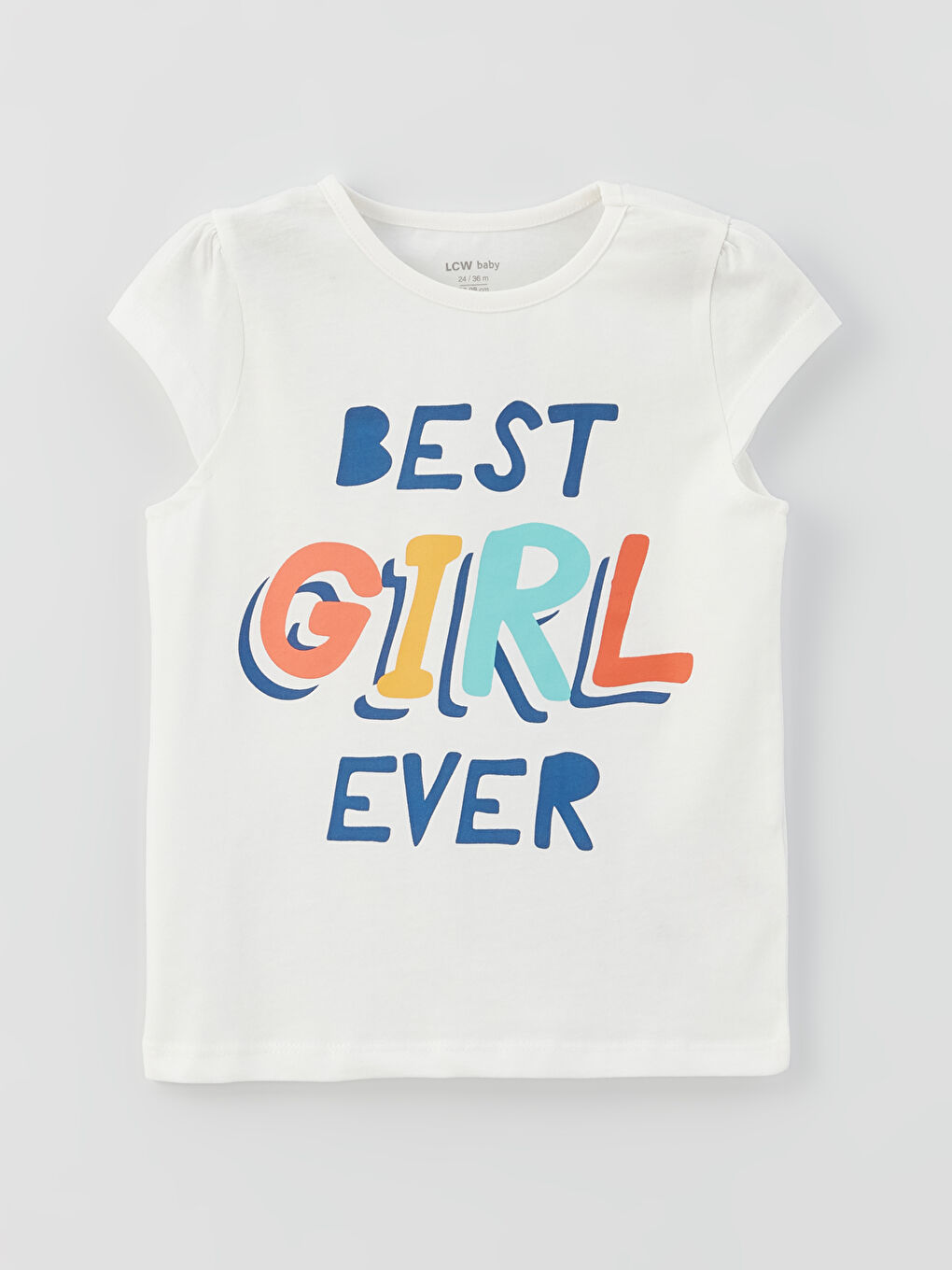 Beyaz Bisiklet Yaka Baskılı Kız Bebek Pijama Takımı-1