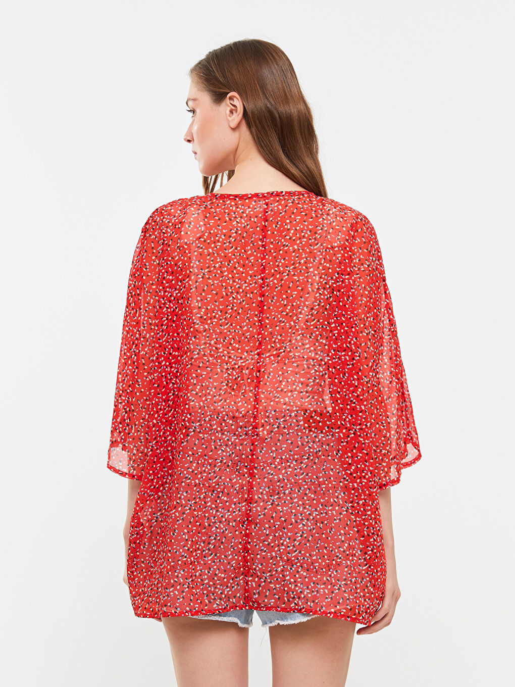 Shawl Collar Patterned Women's Kimono -S3AT25Z8-LTQ