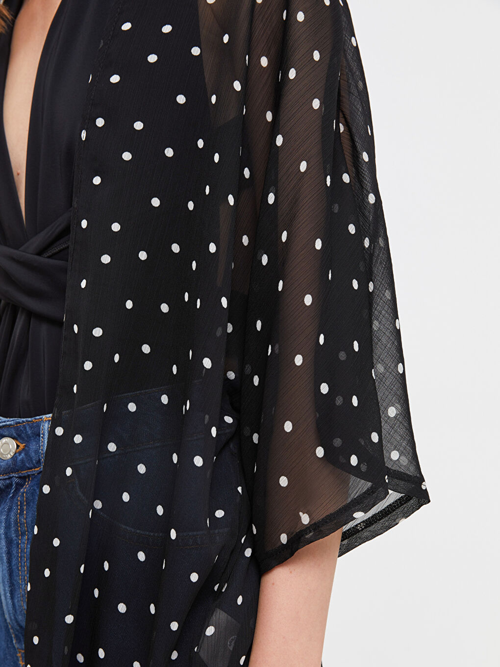 Shawl Collar Patterned Women's Kimono -S3AT25Z8-SW5