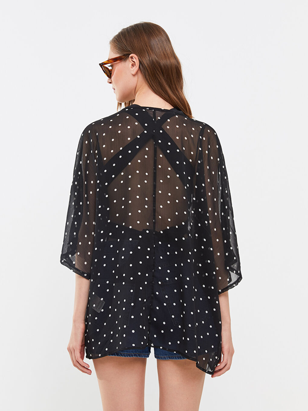 Shawl Collar Patterned Women's Kimono -S3AT25Z8-SW5