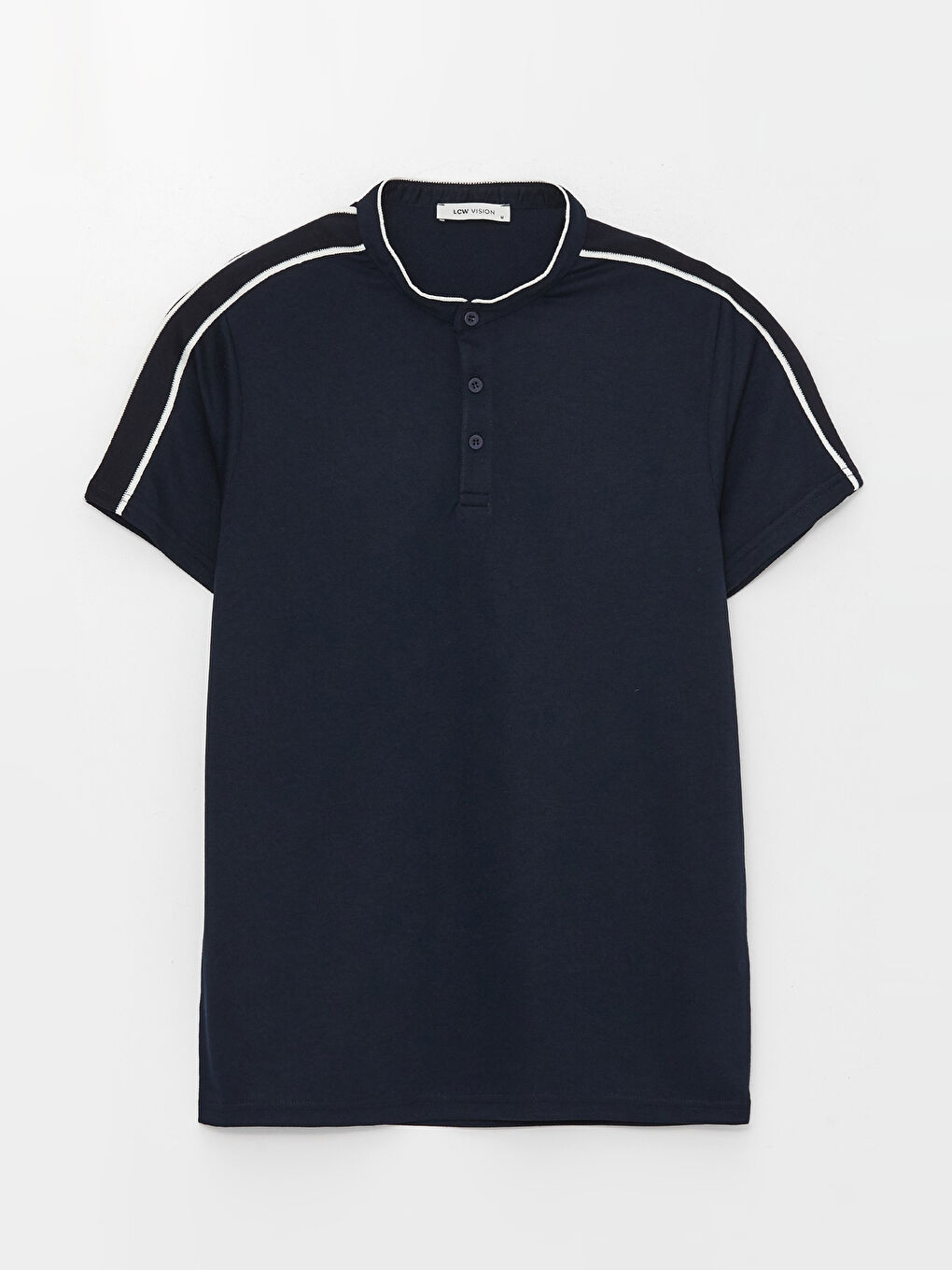 تيشيرت بيكيه بياقة مندرين للرجال-5