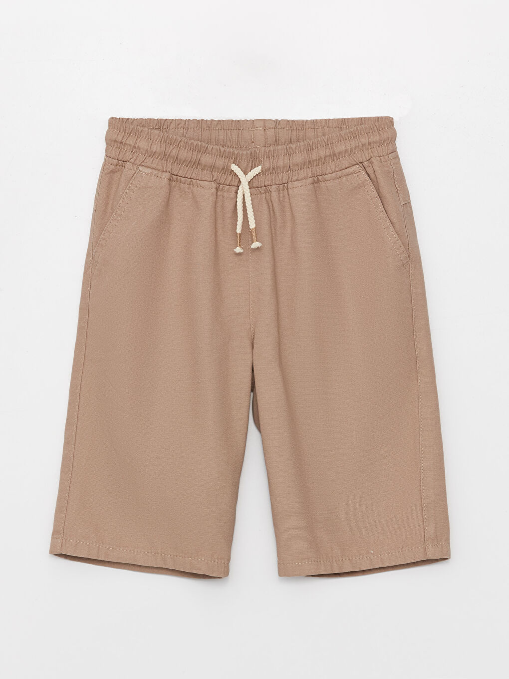 Bej Beli Lastikli Basic Erkek Çocuk Şort