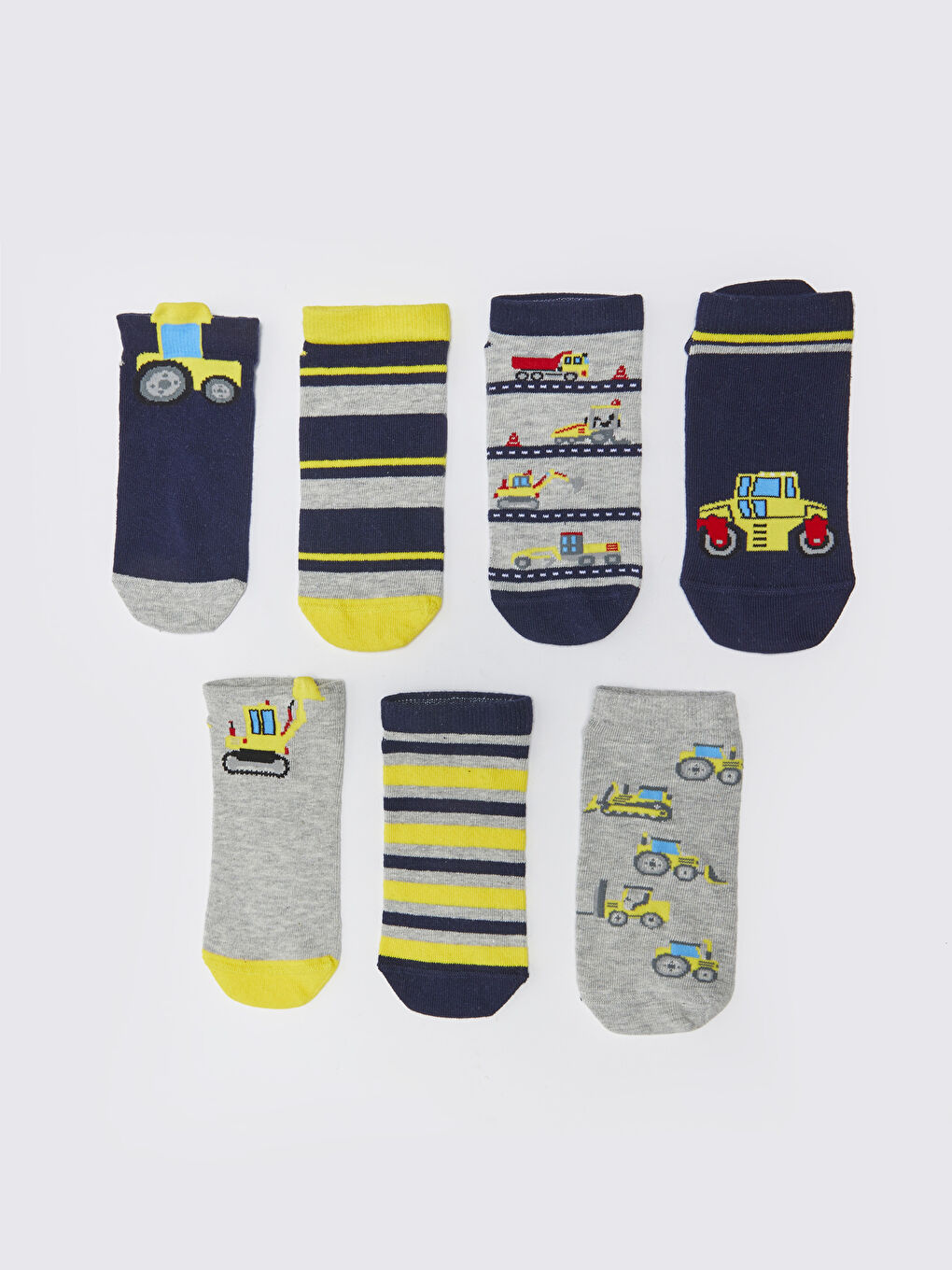 Karışık Desenli Erkek Çocuk Patik Çorap 7'li