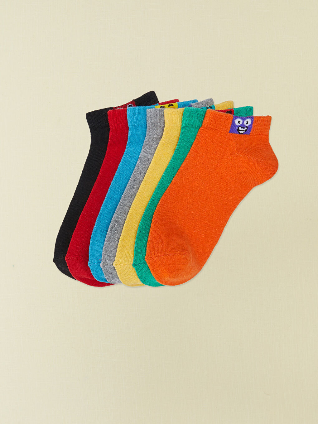 Patterned Boys' Trainer Socks 7 Pack-1