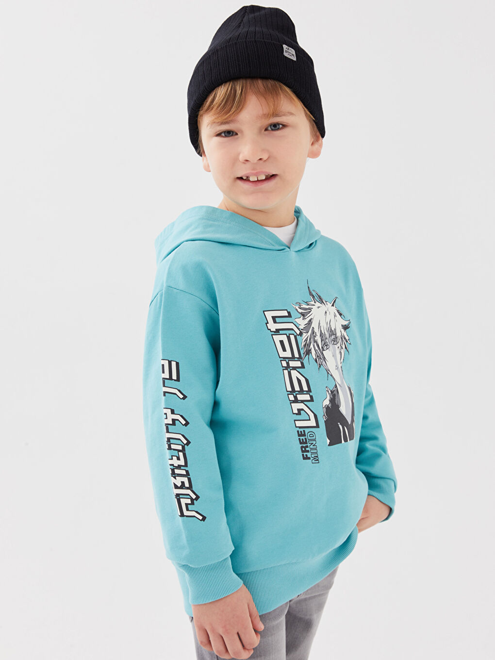 Relaxed Fit Hooded Boys' Sweatshirt -S3AT89Z4-GLU