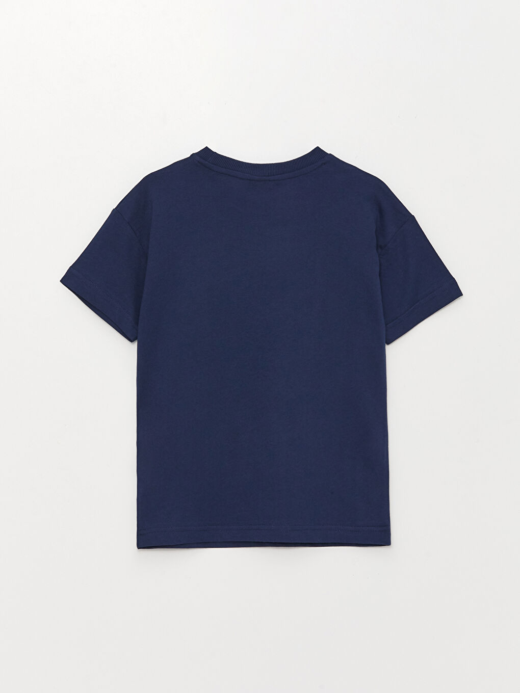 Lacivert Rahat Kalıp Bisiklet Yaka Baskılı Erkek Çocuk Tişört-4