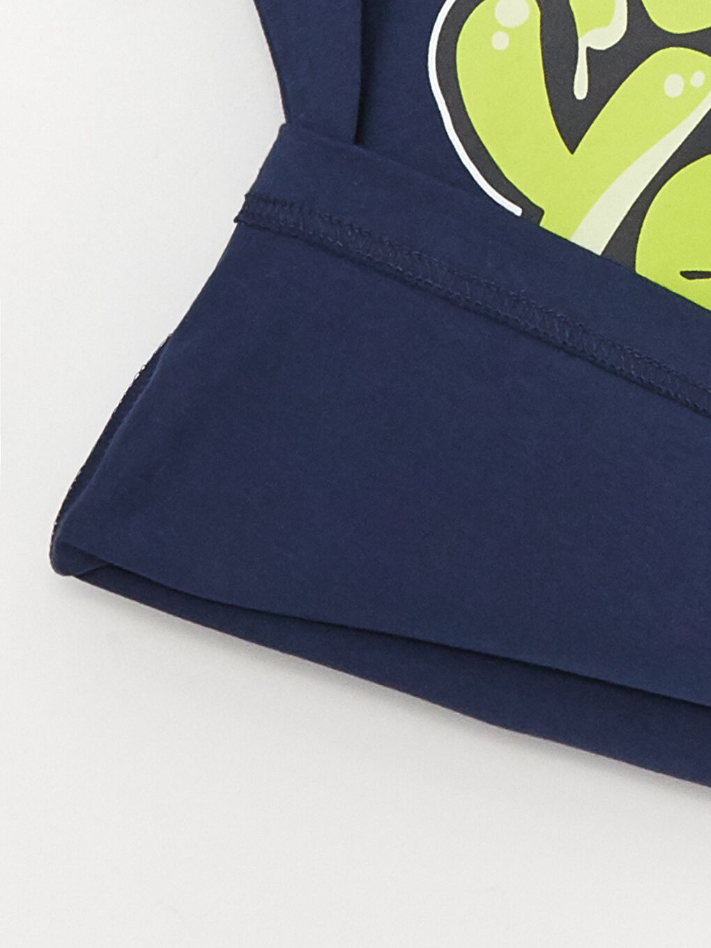 Lacivert Rahat Kalıp Bisiklet Yaka Baskılı Erkek Çocuk Tişört-5