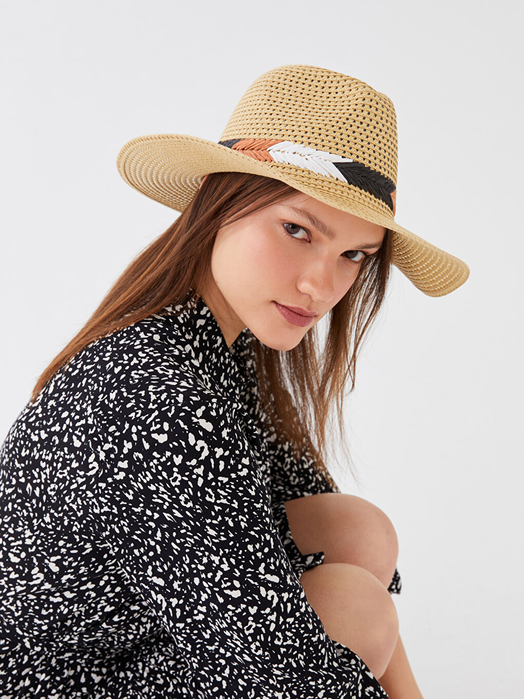 LCW ACCESSORIES Bej Kadın Hasır Fötr Şapka