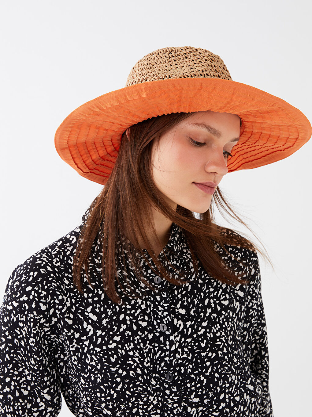 Women's Straw Fedora Hat-3