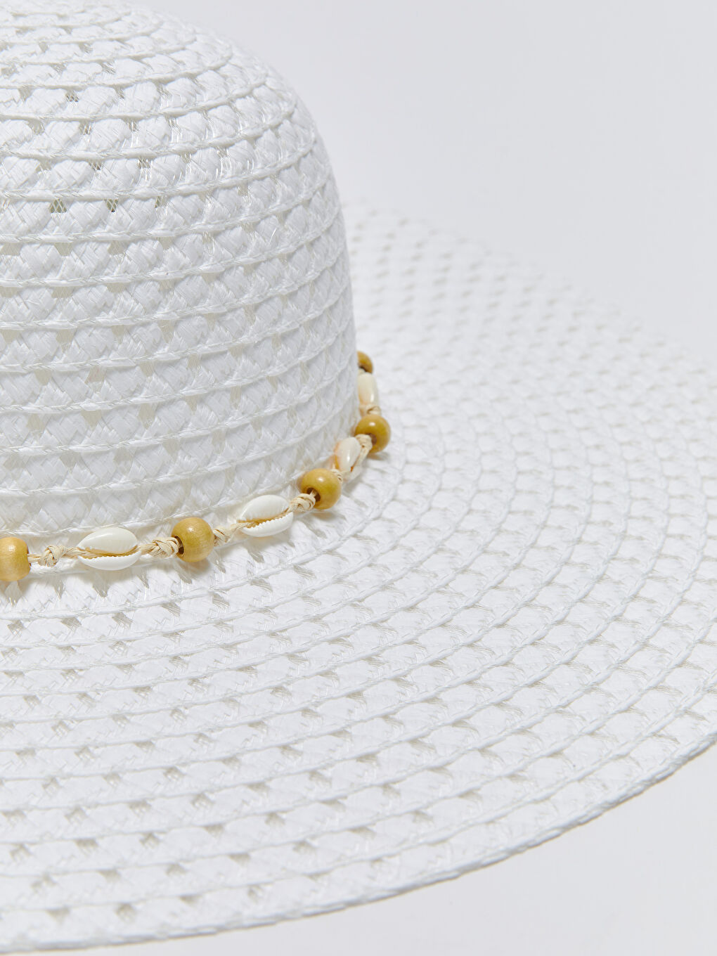 LCW ACCESSORIES Beyaz Biyeli Kadın Hasır Fötr Şapka - 5