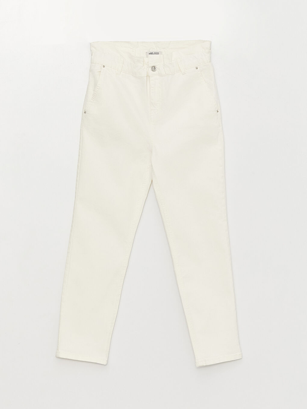 Elastic Waist Paperbag Women's Jeans-5