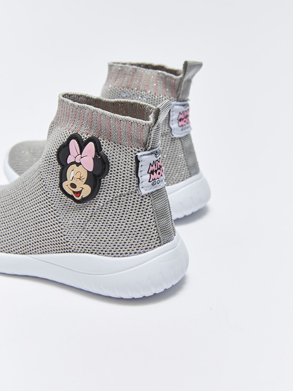 LCW STEPS Gümüş Minnie Mouse Lisanslı Bilek Boy Çorap Model Kız Bebek Spor Ayakkabı - 4