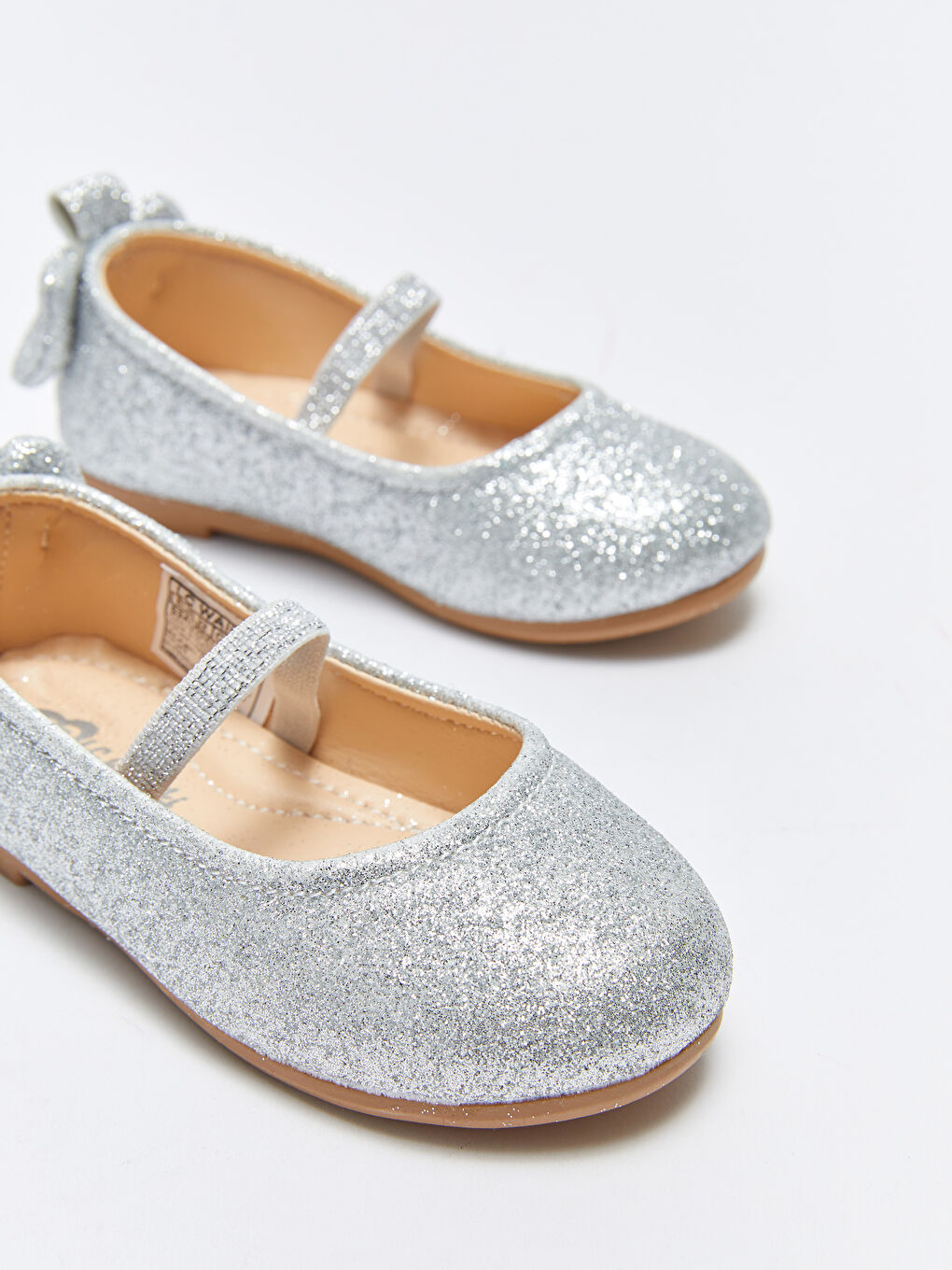 Gri Simli Lastikli Kız Bebek Babet-2