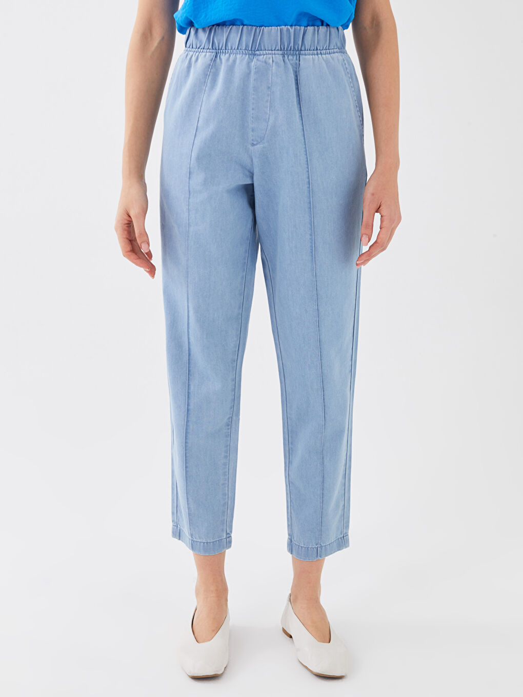 Blugi Dama Lejeri cu Talie Elastică-2