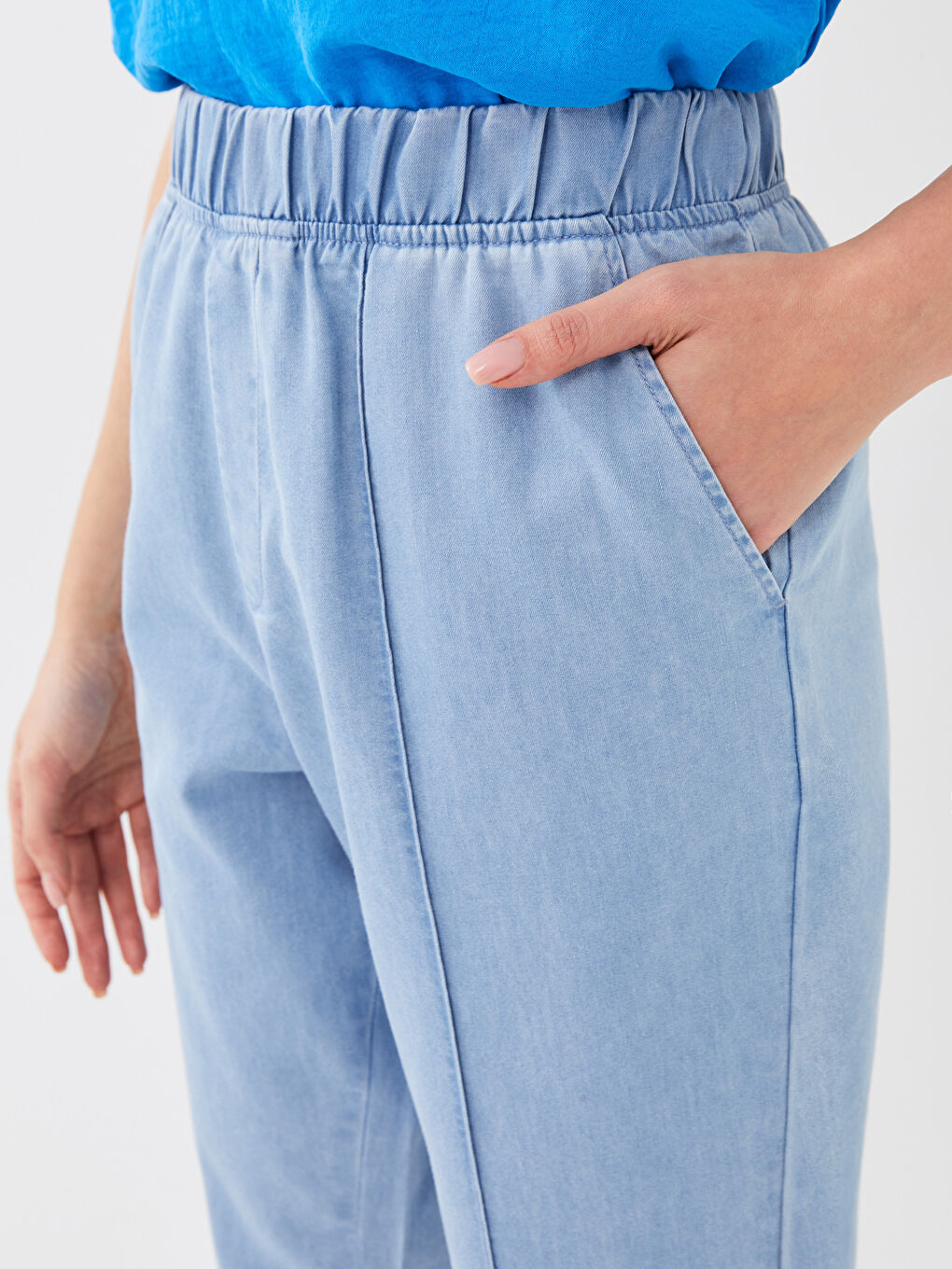 Blugi Dama Lejeri cu Talie Elastică-3