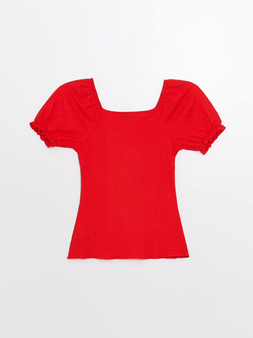 T-shirt Uni à Manches Courtes pour Femmes avec Encolure en U-6