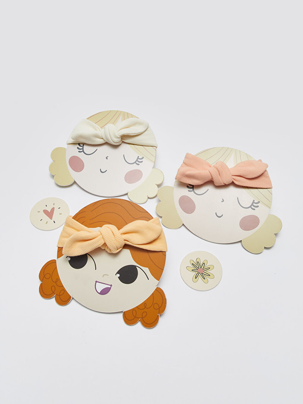 Pembe Kız Bebek Bağlamalı Saç Bandı 3'lü-1