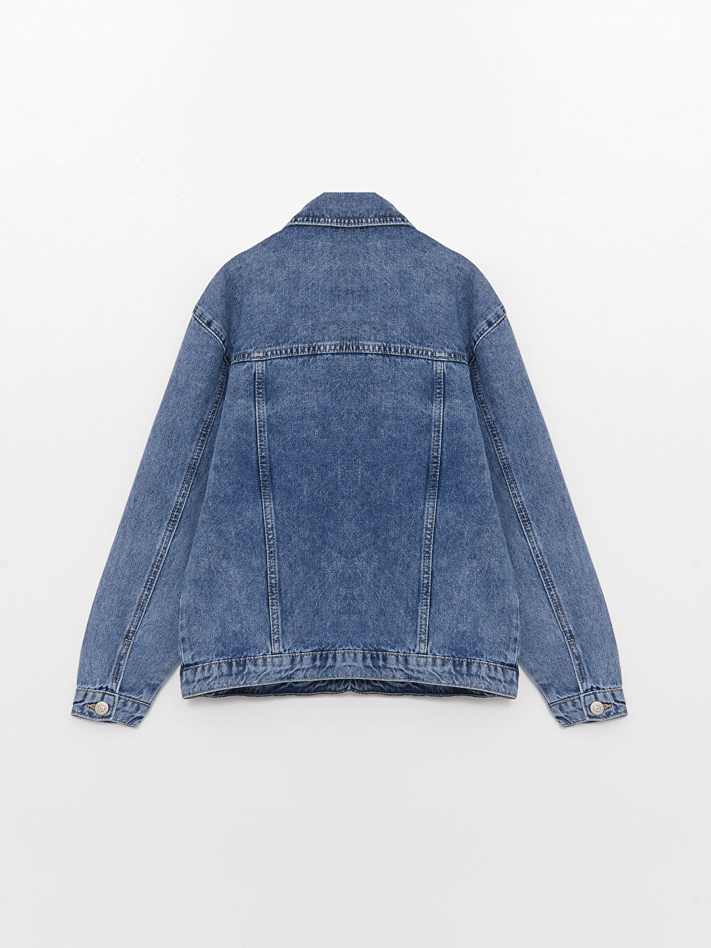 Қыздарға арналған жағалы мойын кестеленген джинс күртеше-1