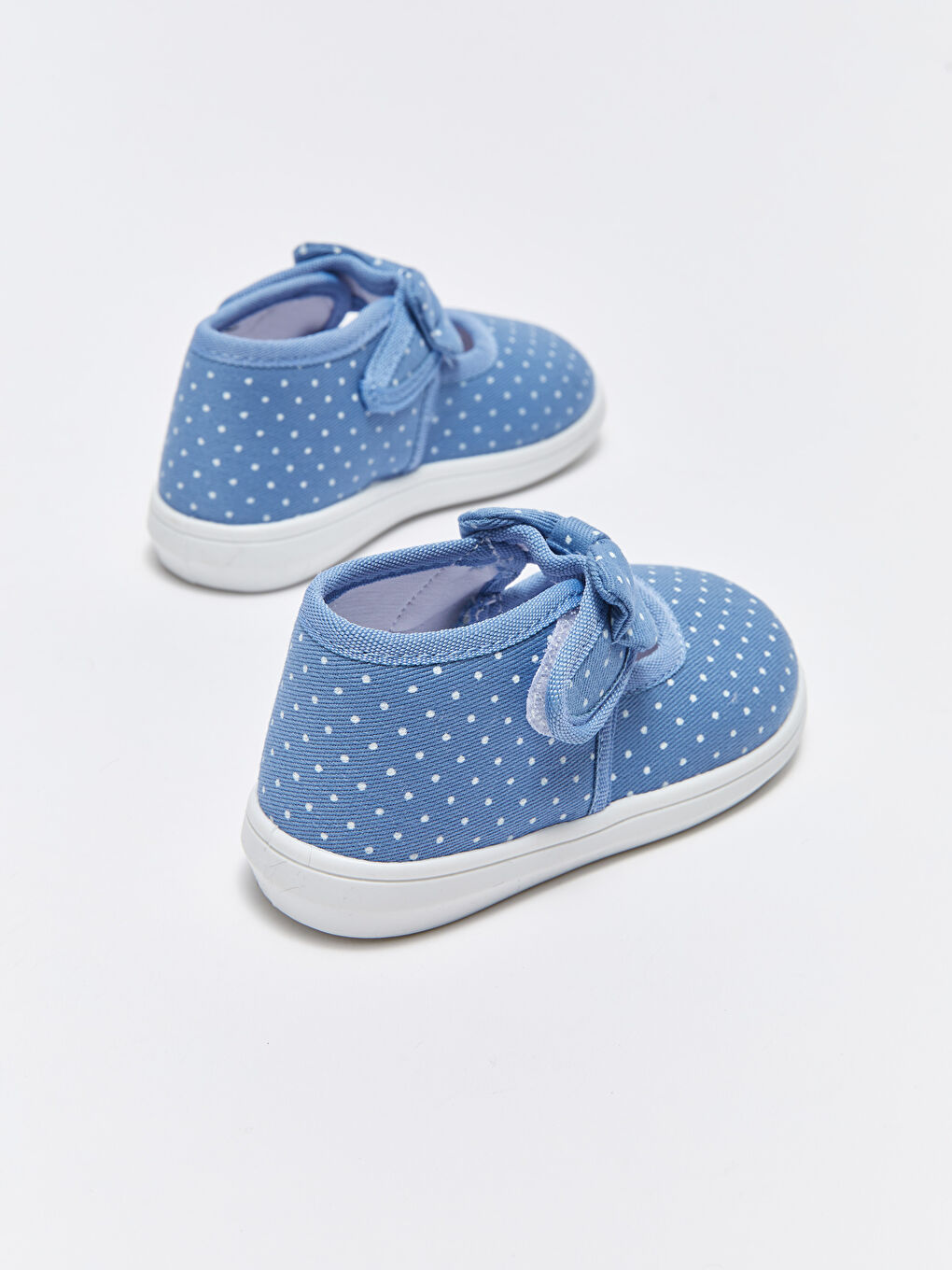 Chaussures Premiers Pas Bébé Fille à Pois avec Fermeture Crochet et Boucle-4