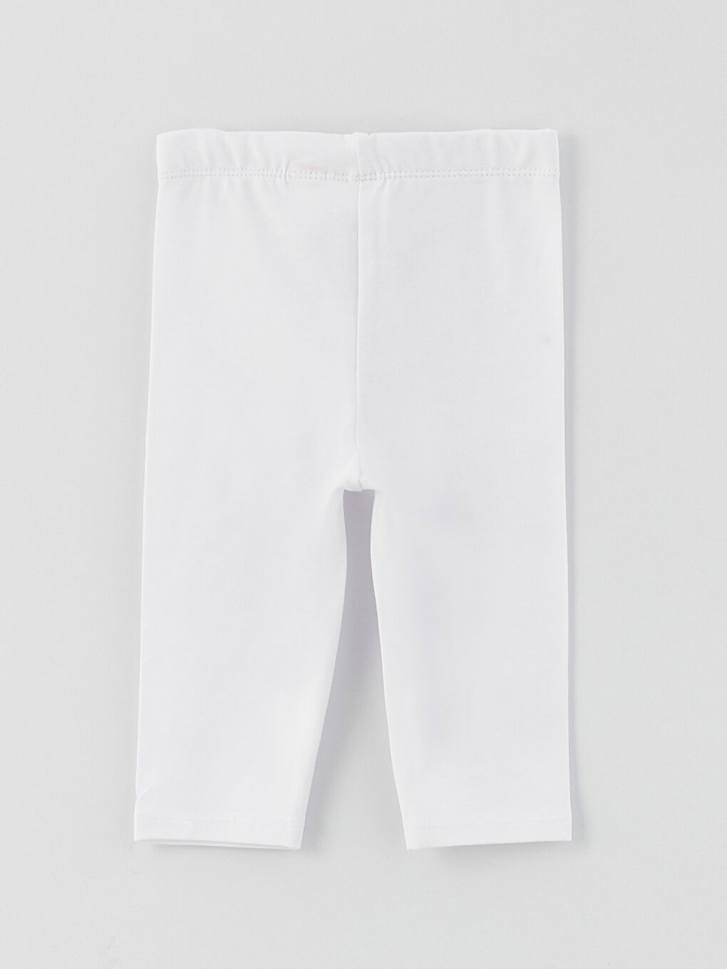 Beyaz Beli Lastikli Baskılı Kız Bebek Tayt-1