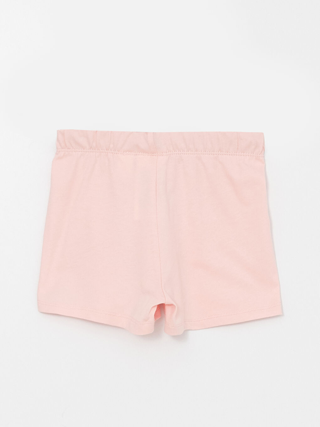 Pembe Beli Lastikli Baskılı Kız Bebek Şort-1