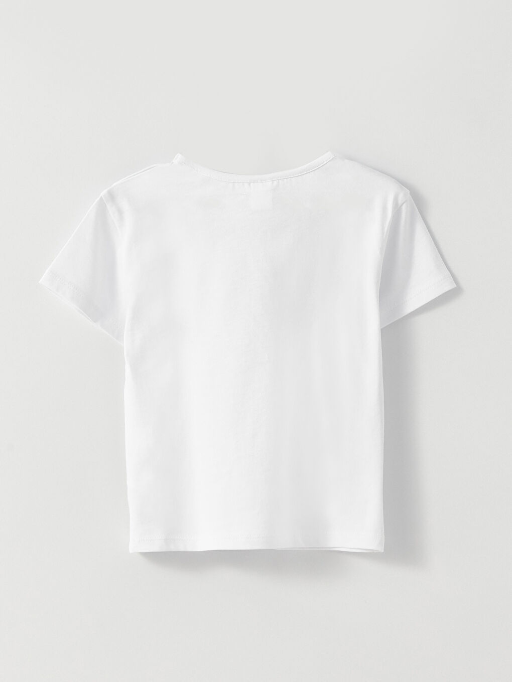 Beyaz Bisiklet Yaka Kısa Kollu Atatürk Baskılı Kız Bebek Tişört-6