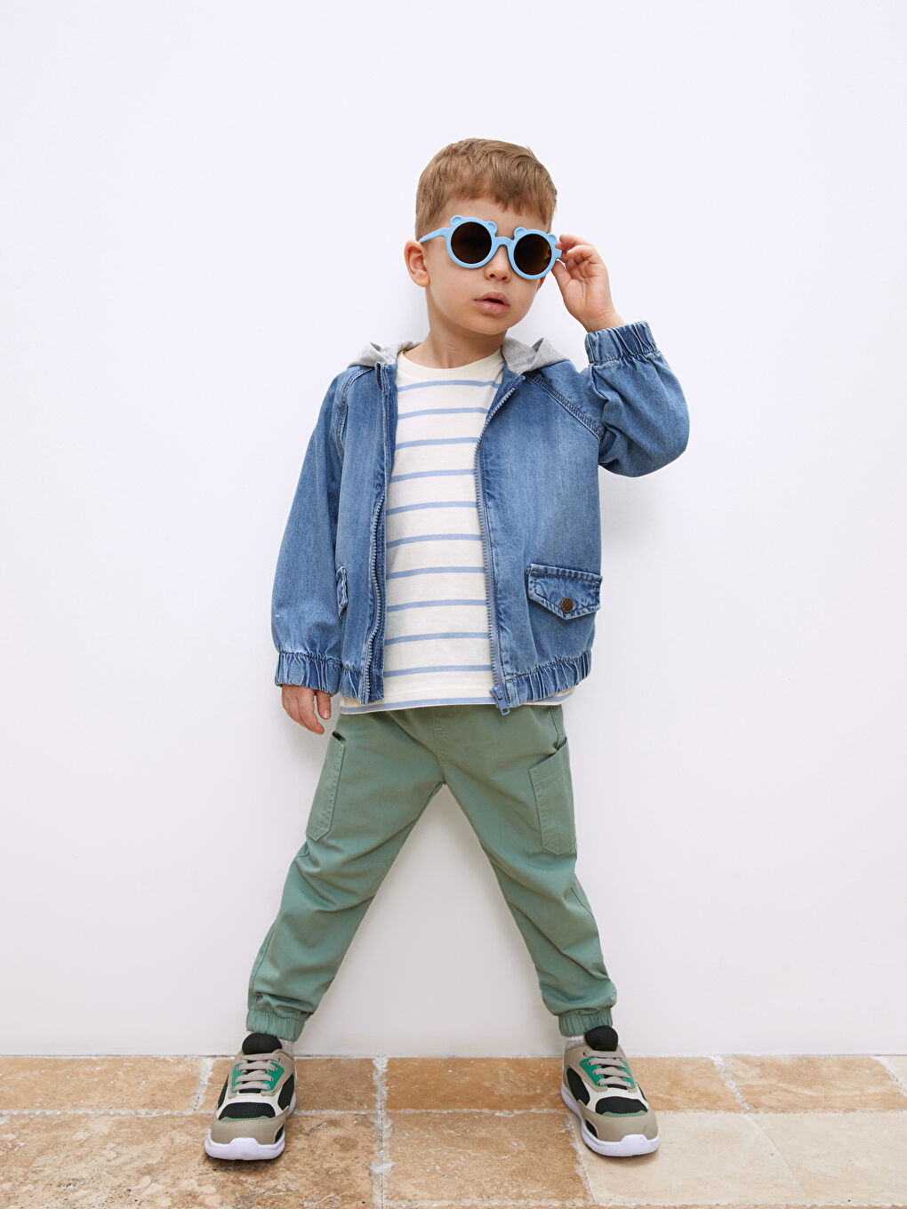 Hooded Long Sleeve Printed Baby Boy Jean Jacket -S3AV04Z1-H45