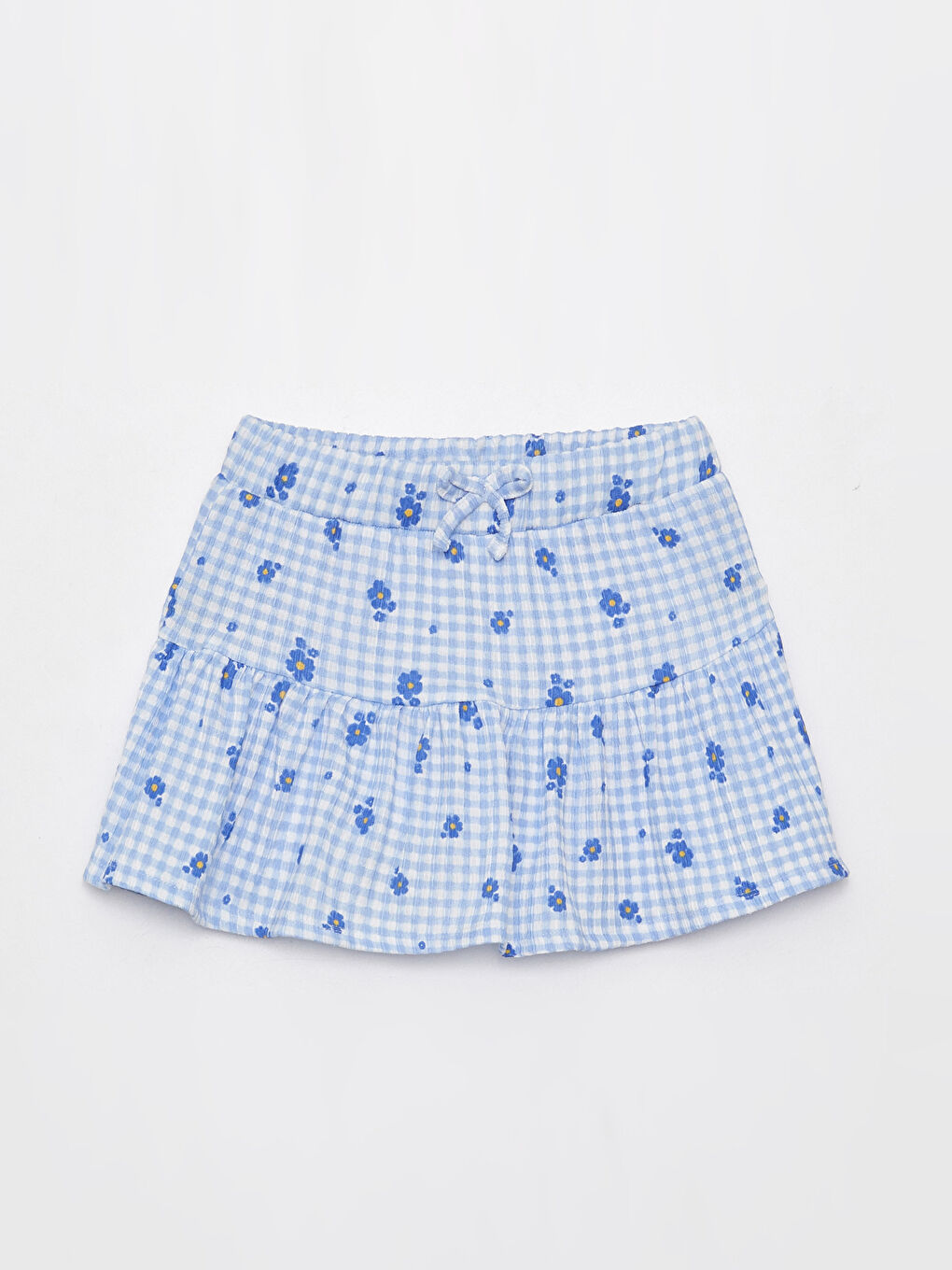 Юбка-шорты с узором и эластичным поясом для девочек