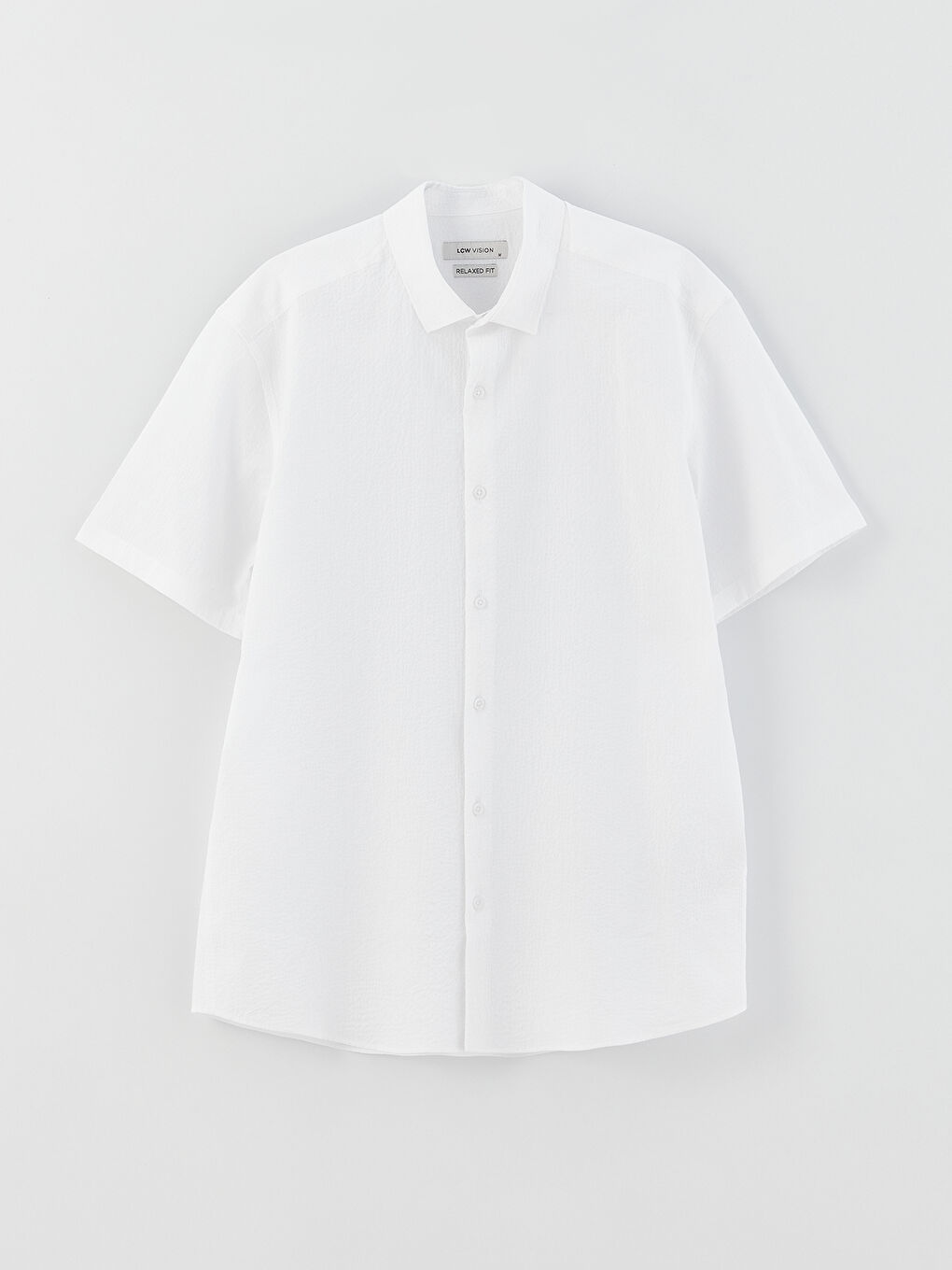 Beyaz Regular Fit Kısa Kollu Erkek Gömlek-5
