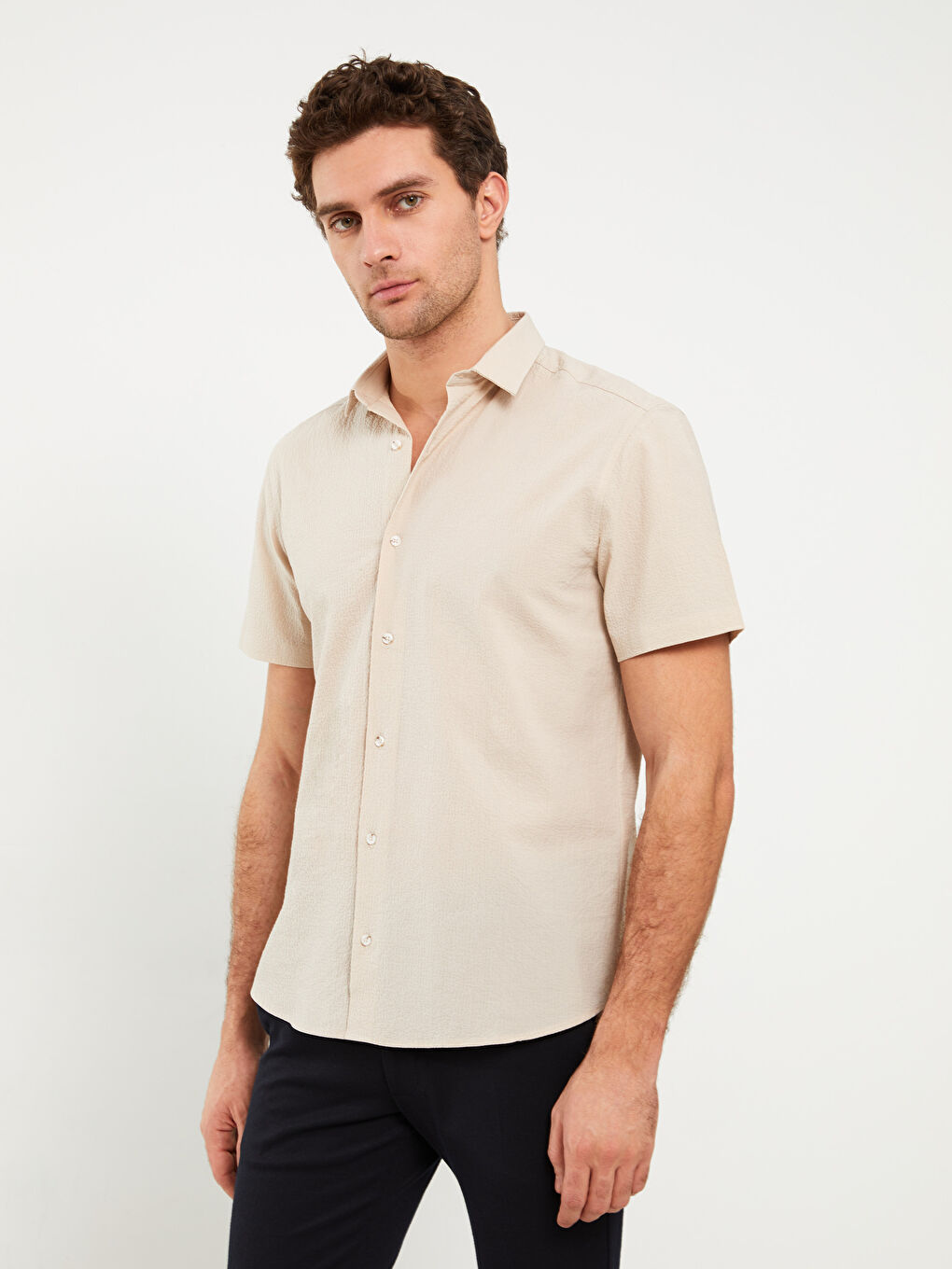 LCW Vision Regular Fit Short Sleeve Men's Shirt -S3AV11Z8-SYN