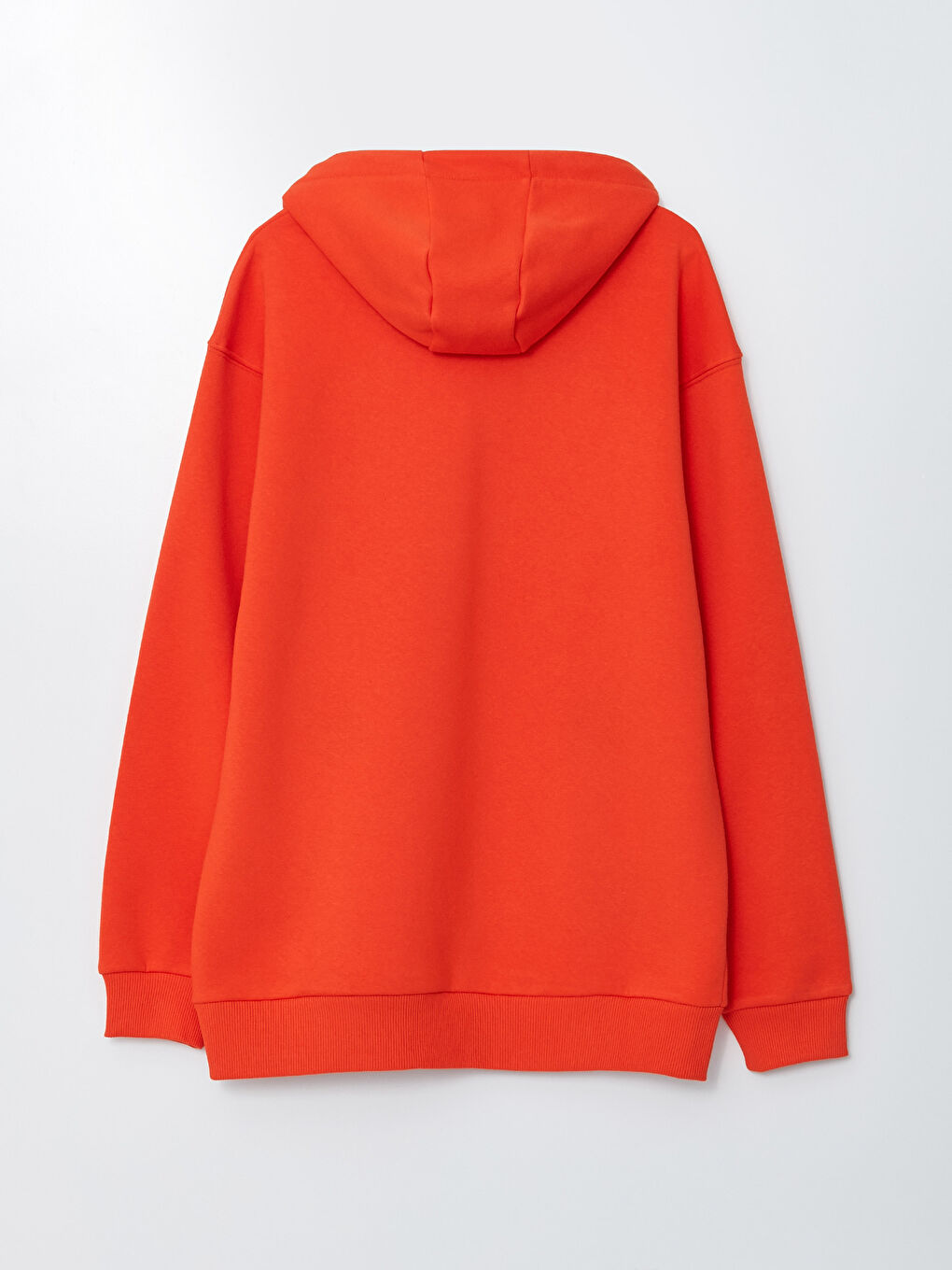 Turuncu Uzun Kollu Baskılı Erkek Kalın Hoodie-4