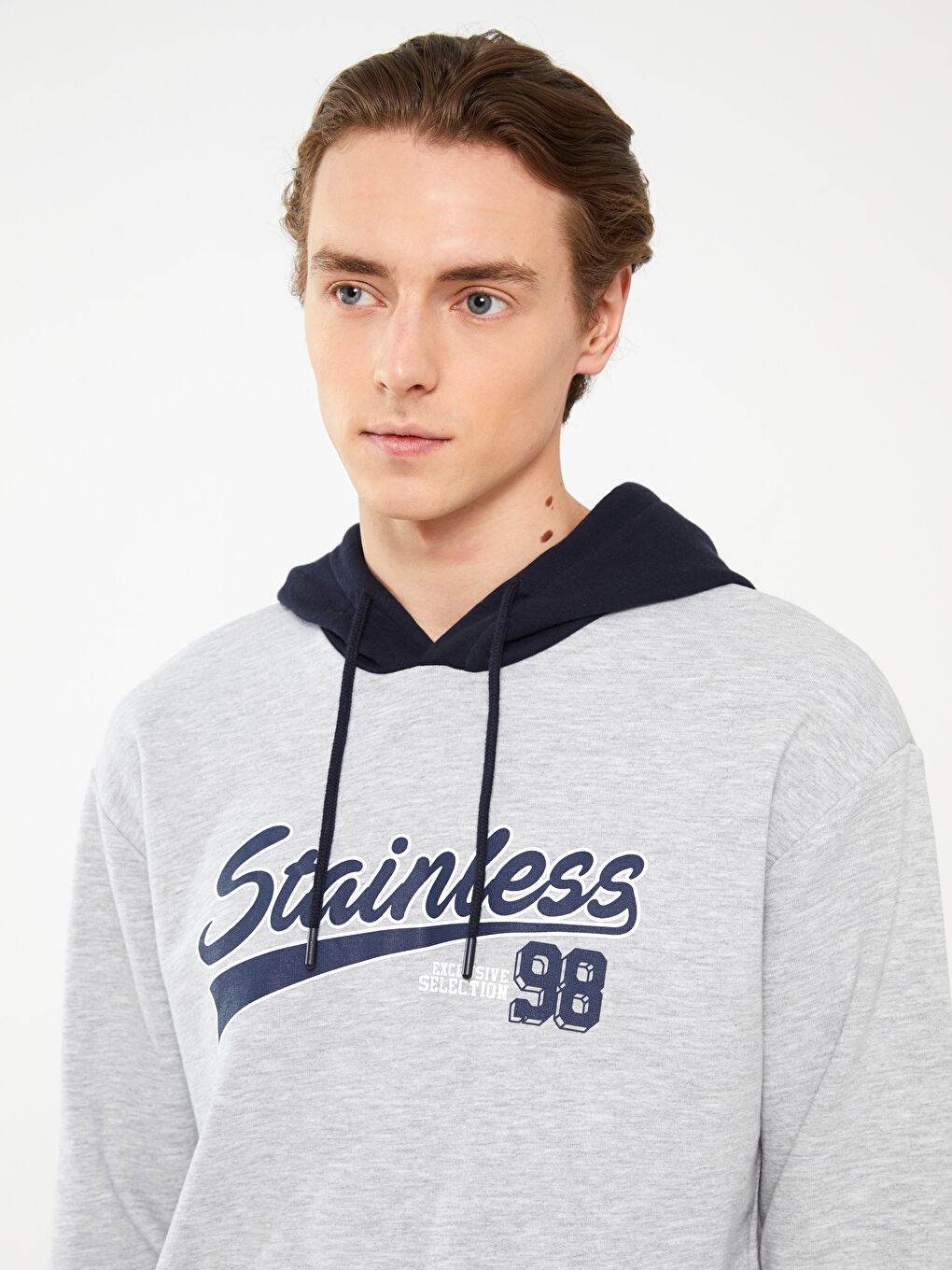 Мужское худи с длинным рукавом и принтом-1