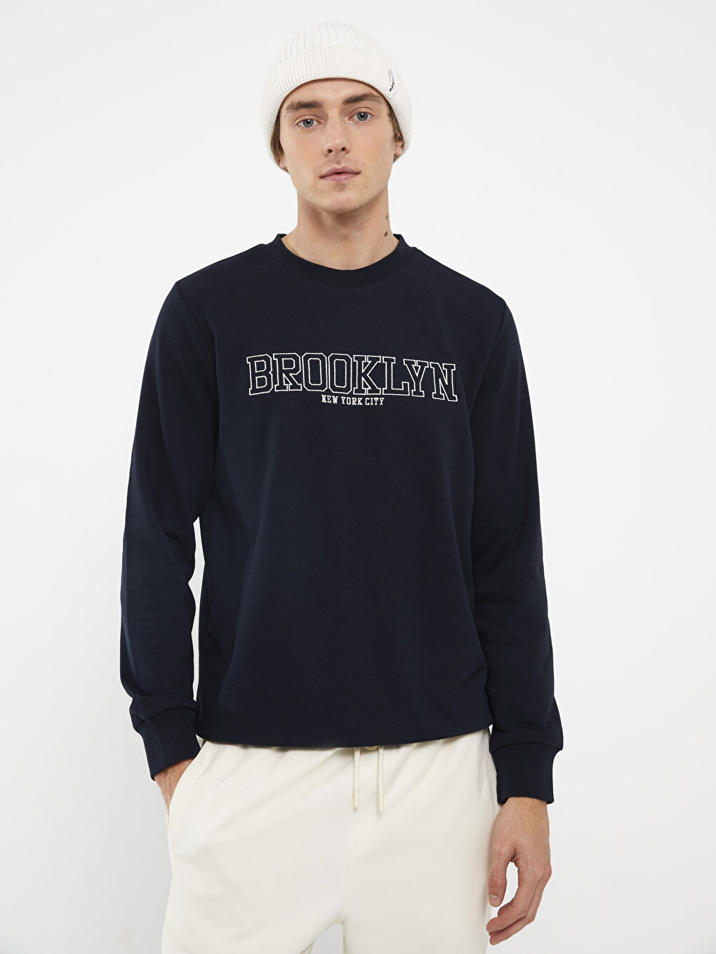 XSIDE Bisiklet Yaka Uzun Kollu Baskılı Erkek Sweatshirt -S3AV24Z8-RFH