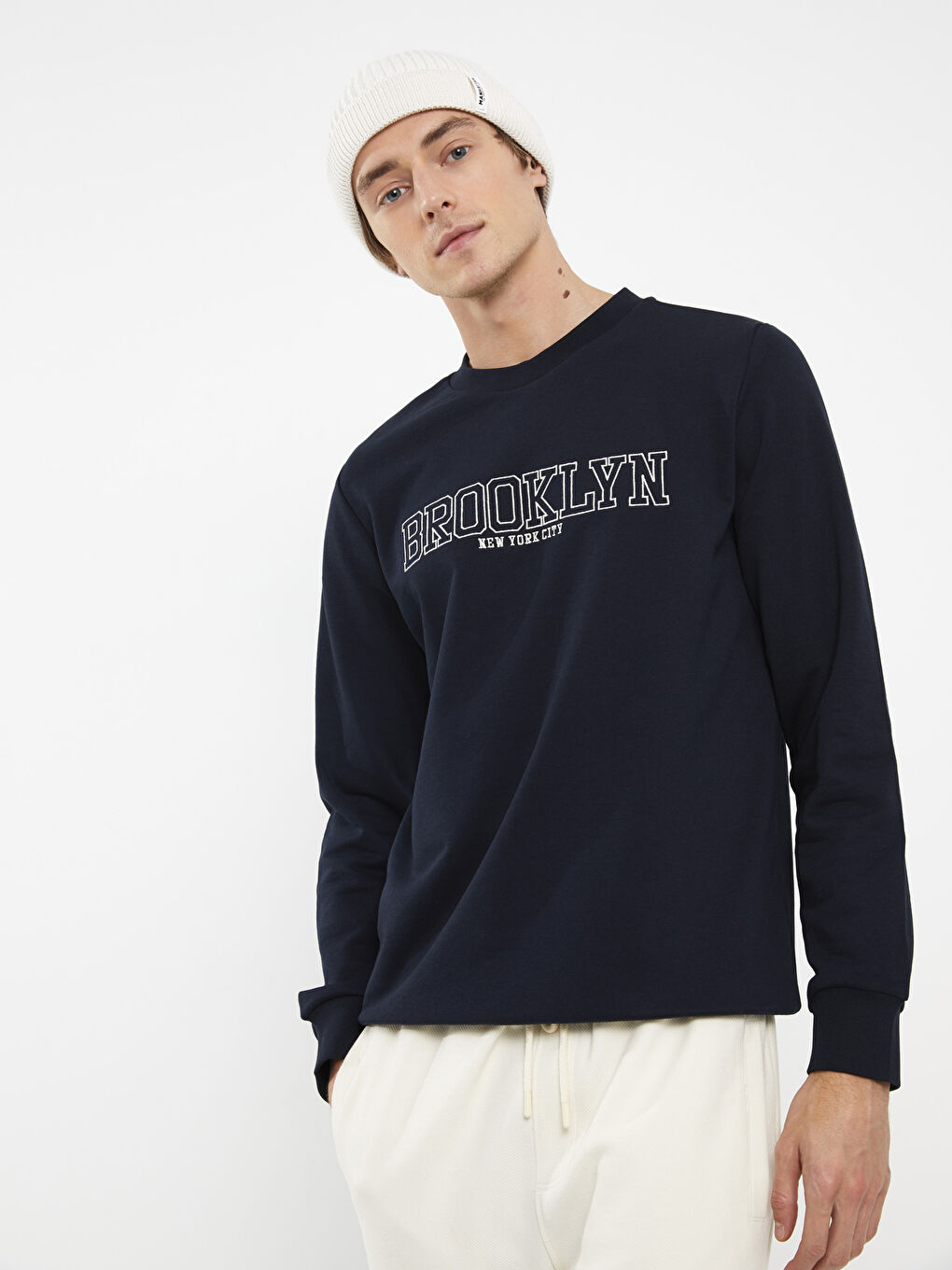 XSIDE Bisiklet Yaka Uzun Kollu Baskılı Erkek Sweatshirt -S3AV24Z8-RFH