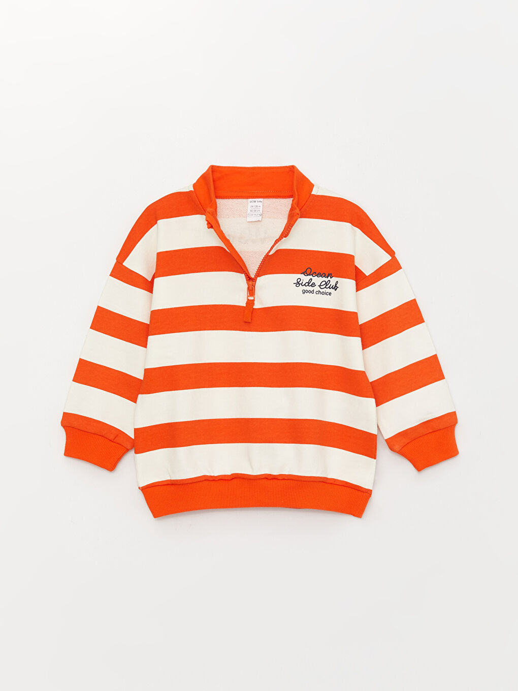 Hanorac Bebeluși Băieți Vărgat cu Mânecă Lungă și Guler Tip Pâlnie-4