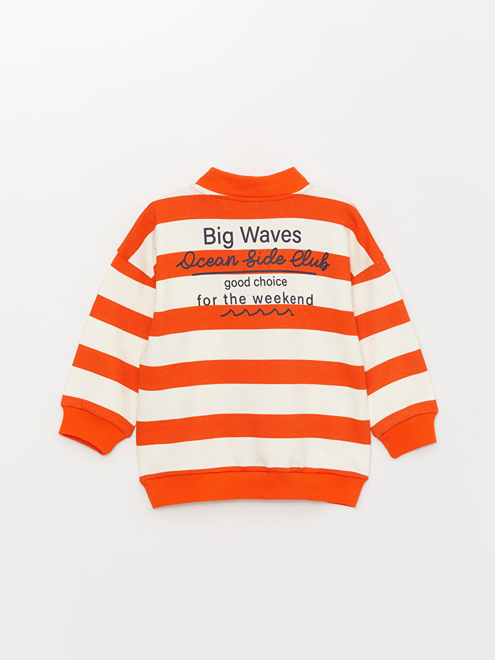 Hanorac Bebeluși Băieți Vărgat cu Mânecă Lungă și Guler Tip Pâlnie-5