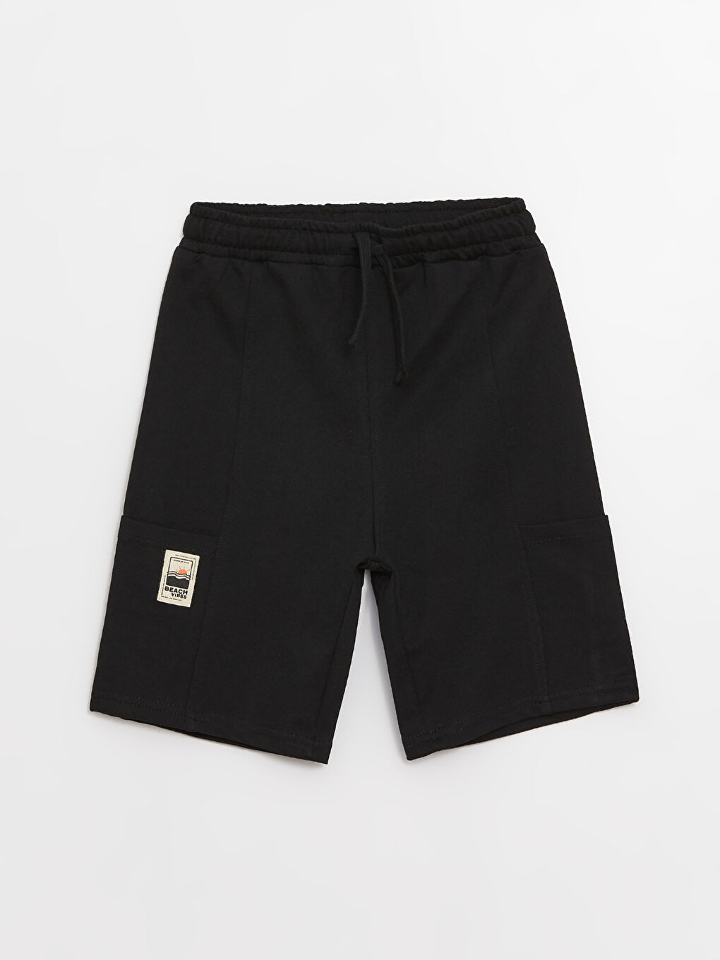 Siyah Beli Lastikli Basic Erkek Çocuk Bermuda