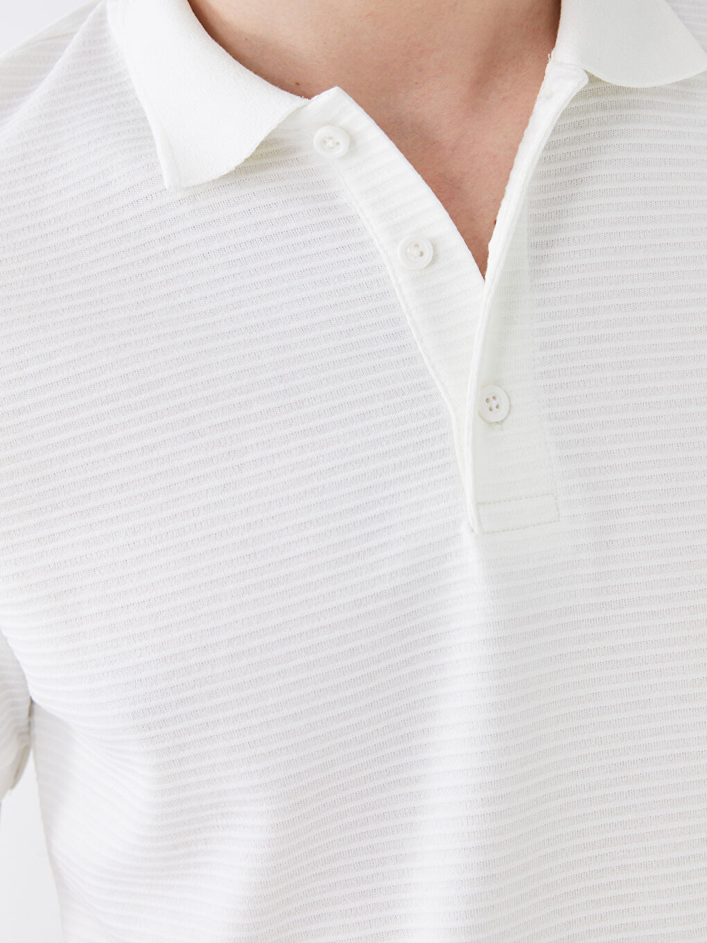Ekru Polo Yaka Kısa Kollu Erkek Tişört-3